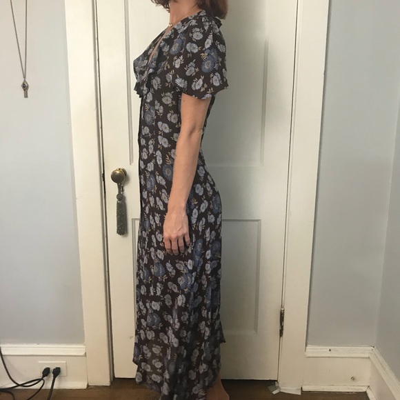 Christy Dawn Brown Floral Deadstock Maxi Dress - Picture 3 of 13